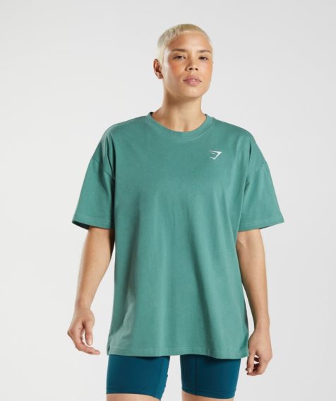 Women's Gymshark Training Oversized T-Shirts Green | NZ 5OCHEU